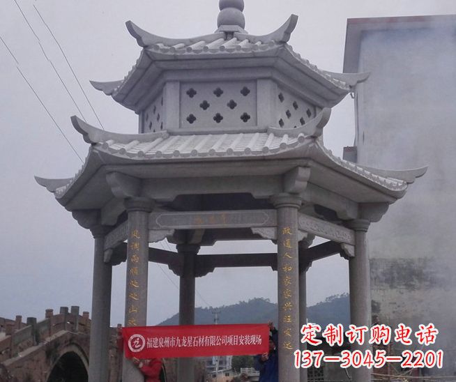 合肥大理石双层石雕凉亭——独特的艺术结晶