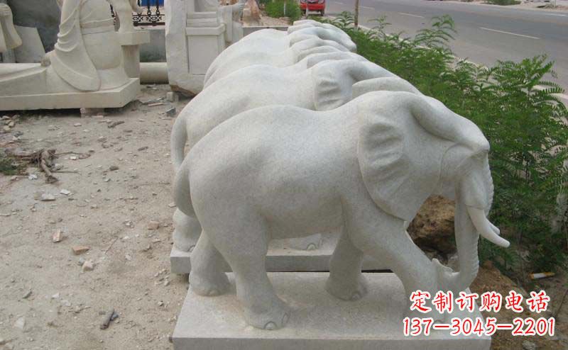合肥大理石小象公园动物石雕