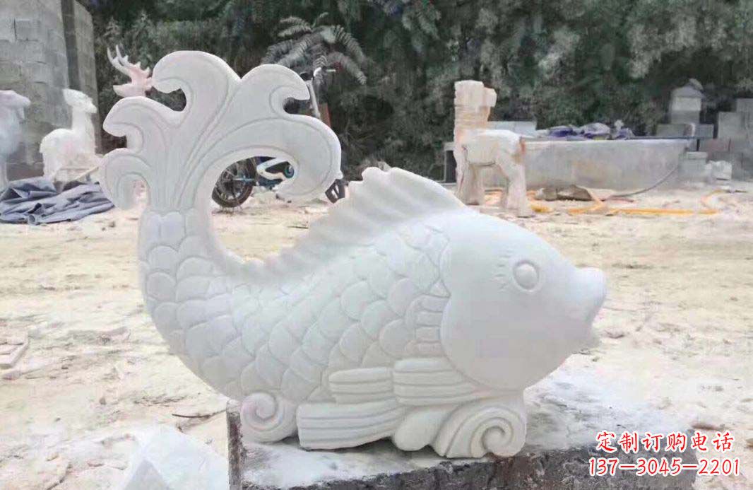 合肥大理石鱼喷泉雕塑装置