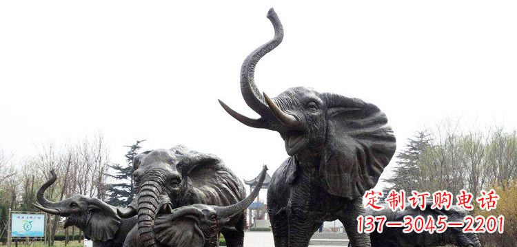 合肥浓情大象群铜雕景观