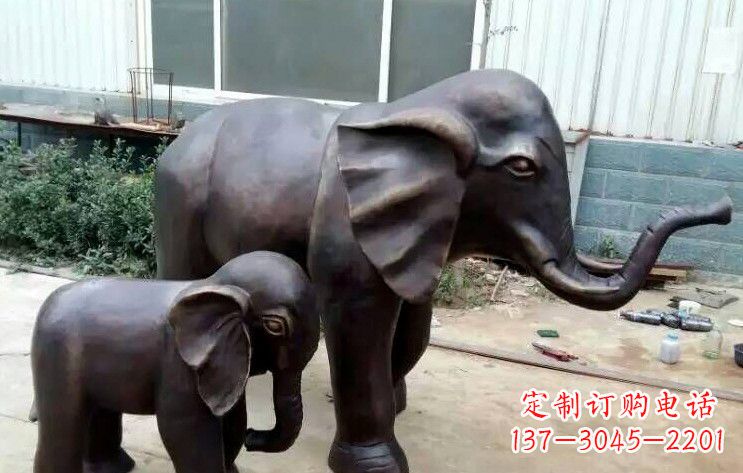 合肥大象母子铜雕塑