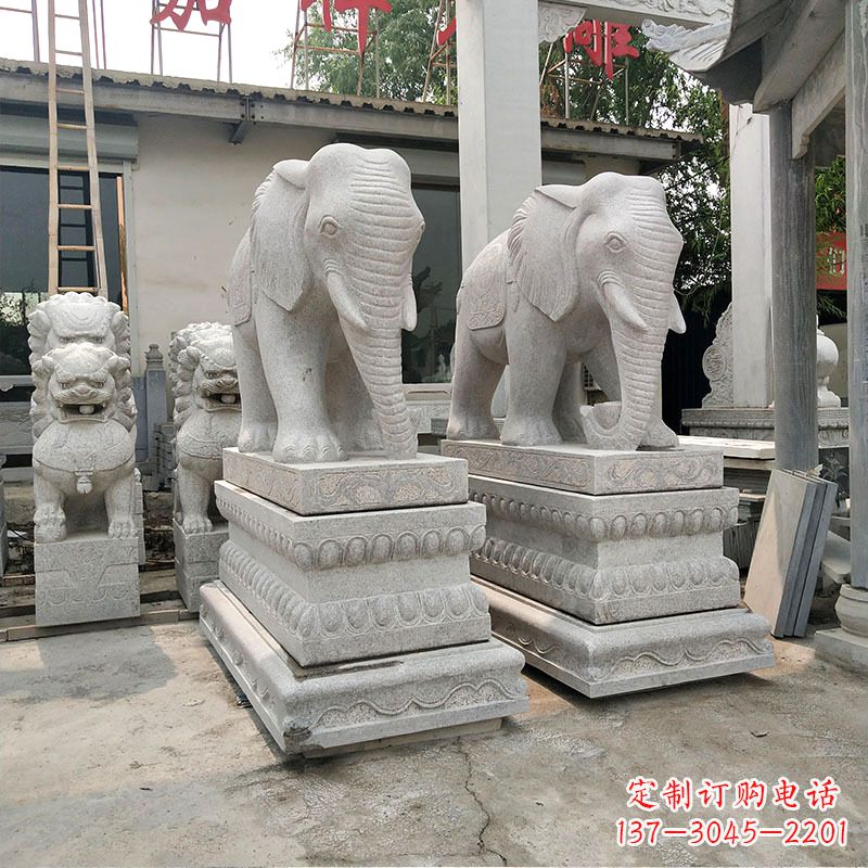 合肥大象石材喷水雕塑