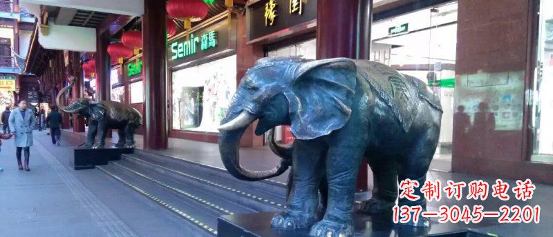 合肥大象铜雕企业门口动物雕塑
