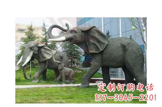 合肥大象一家三口铜雕