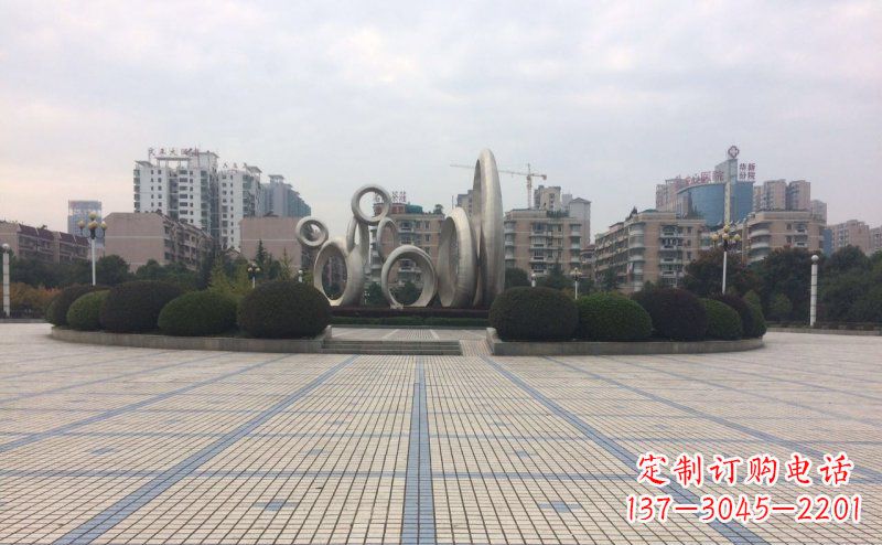 合肥中领雕塑不锈钢圆环雕塑