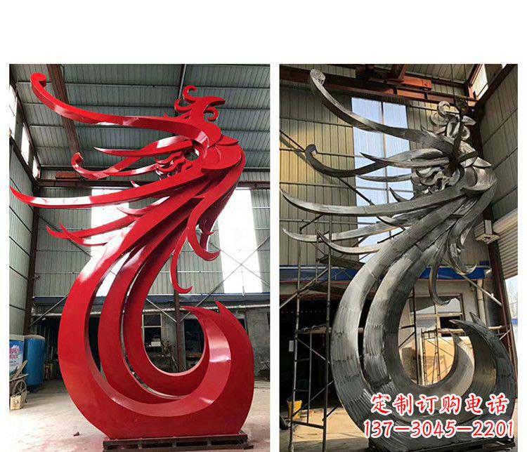 合肥优雅凤凰不锈钢摆件雕塑