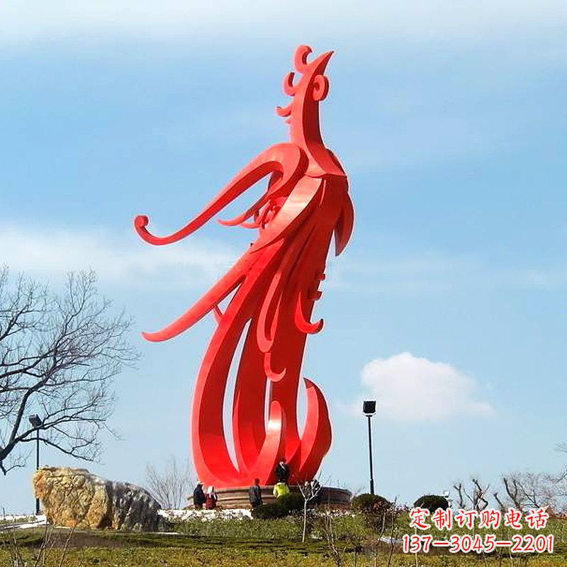 合肥大型不锈钢凤凰雕塑-景区景点神兽动物景观雕塑