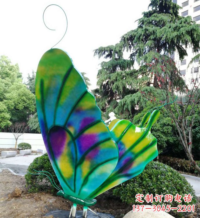 合肥大型不锈钢蝴蝶雕塑,仿真昆虫城市广场景观摆件_