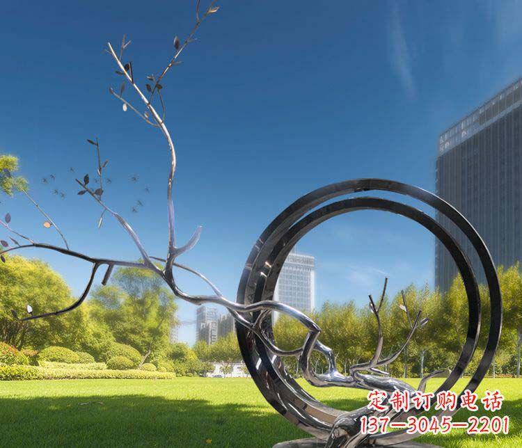 合肥大型不锈钢圆环景观雕塑