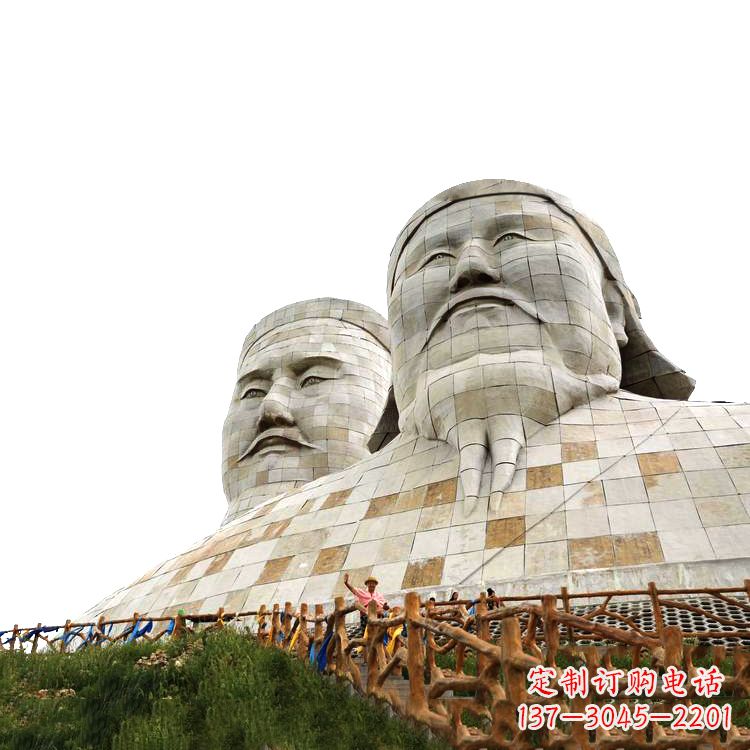 合肥大型成吉思汗石雕头像景观雕塑-景区景点历史名人景观雕像