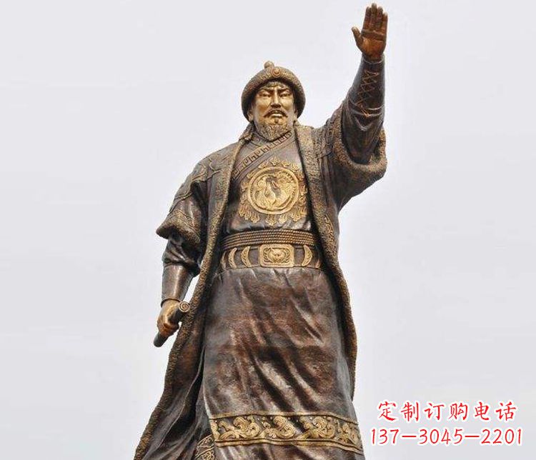 合肥传承历史的风采成吉思汗铜雕