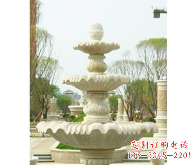 合肥圆润线条的精美喷泉石雕