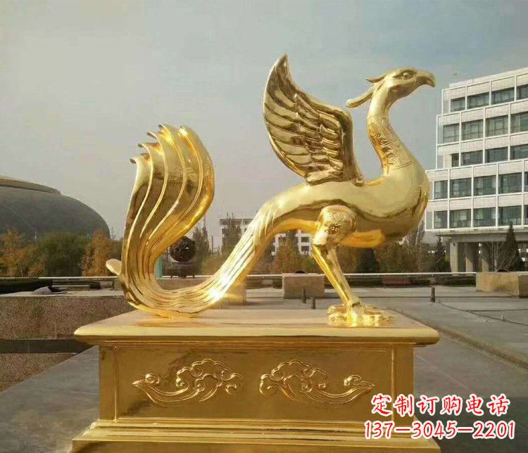 合肥中领雕塑传承凤凰之美的大型铜雕塑