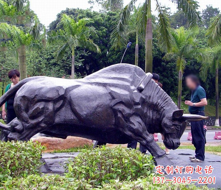 合肥大型公园动物牛铜雕塑