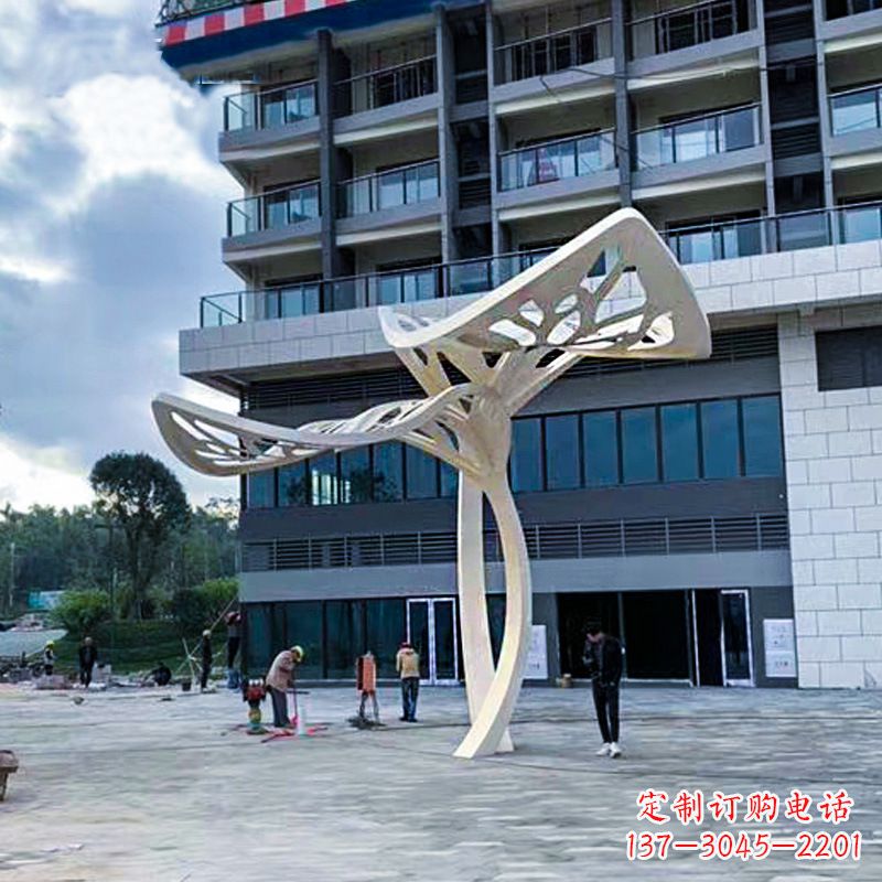 合肥不锈钢抽象树叶雕塑