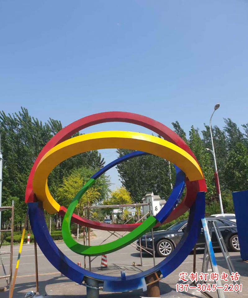 合肥大型不锈钢广场圆环景观雕塑