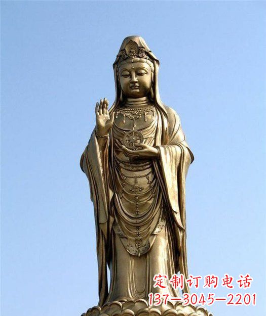 合肥大型立式铜观音雕塑