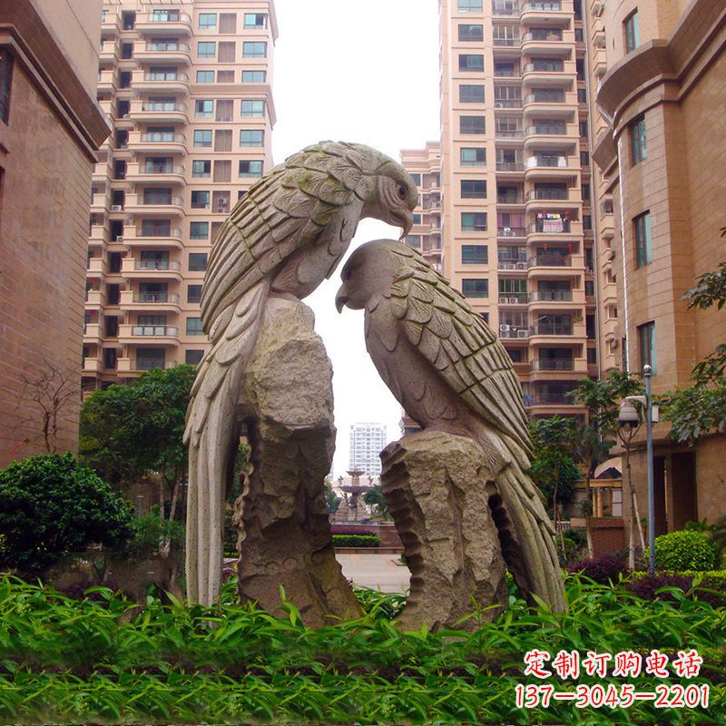 合肥精美石雕鹦鹉雕塑
