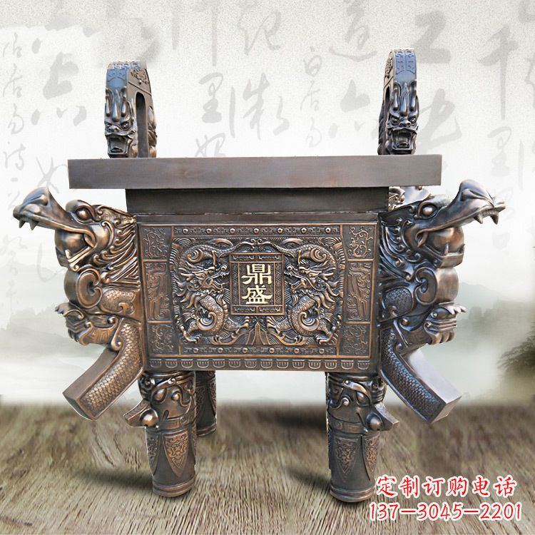 合肥典雅双龙四龙铜鼎雕塑