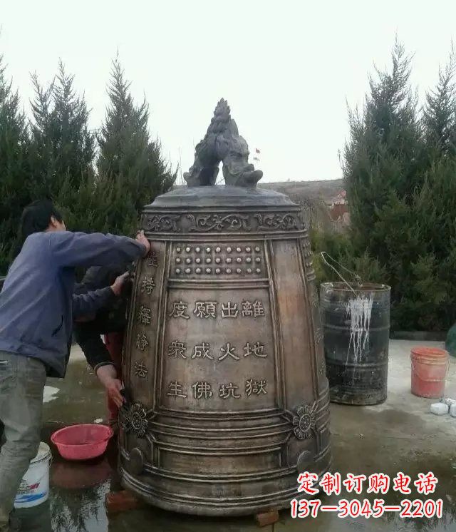 合肥中领雕塑-大型铜钟寺庙铜雕