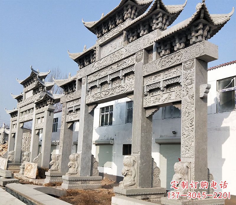 合肥五门仿古牌坊石雕