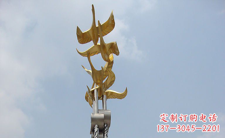 合肥大雁不锈钢雕塑—梦想之羽