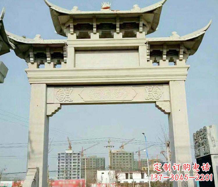 合肥单门道路牌坊石雕