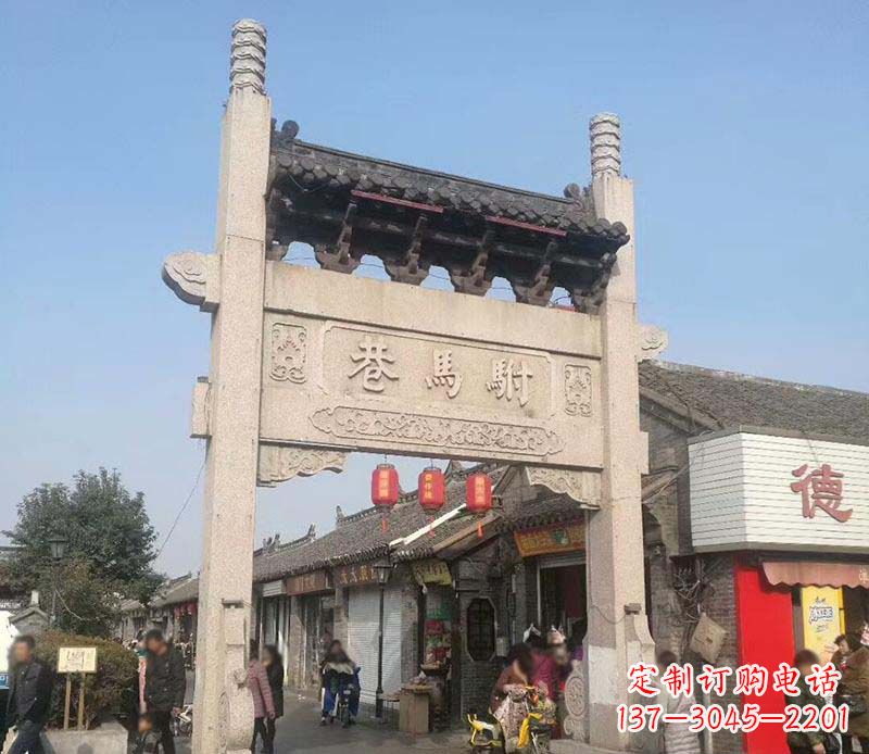 合肥单门石牌坊石雕_1