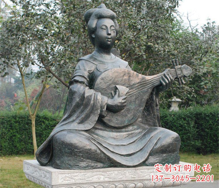 合肥古典风情弹琵琶雕塑