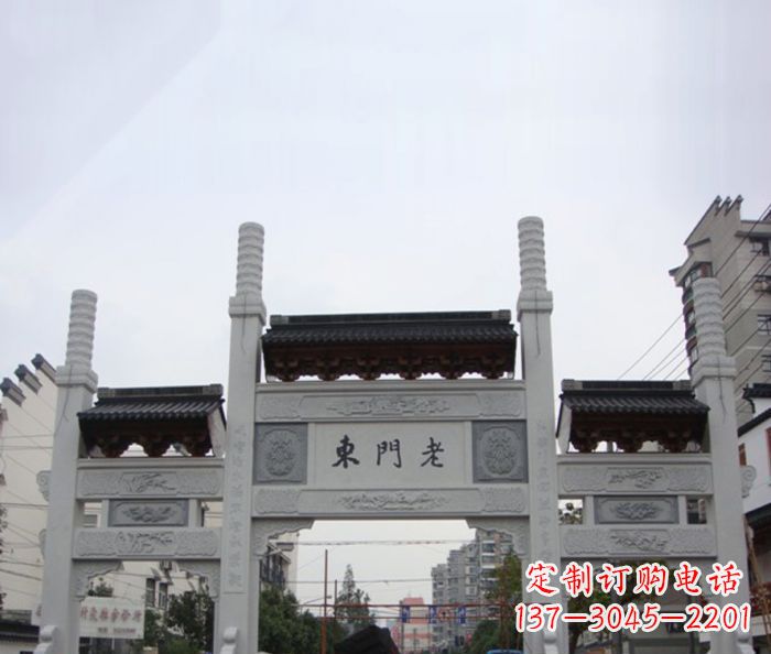 合肥精美三门石牌坊雕塑