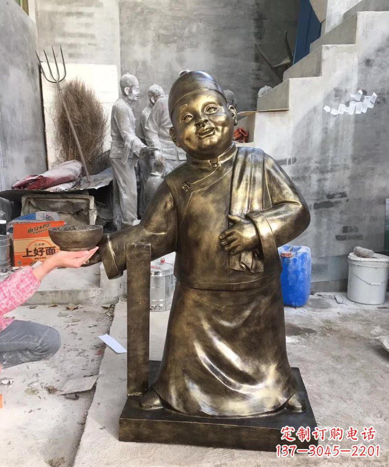合肥店小二铜雕——精美精致的人物雕塑