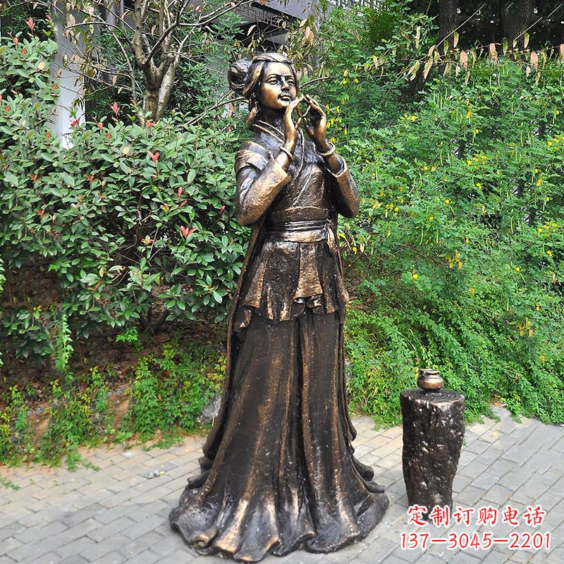 合肥貂蝉铜雕塑像-公园古代美女人物雕塑