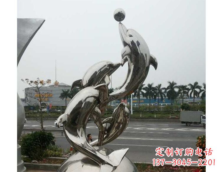 合肥海豚精美不锈钢雕塑