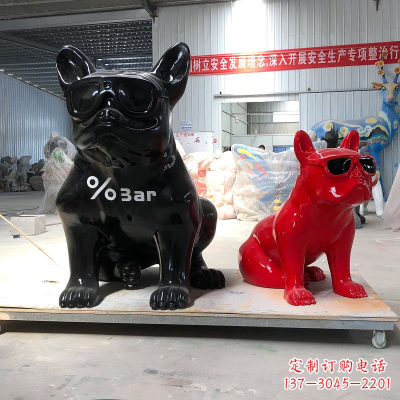合肥精致可爱的不锈钢斗牛犬雕塑