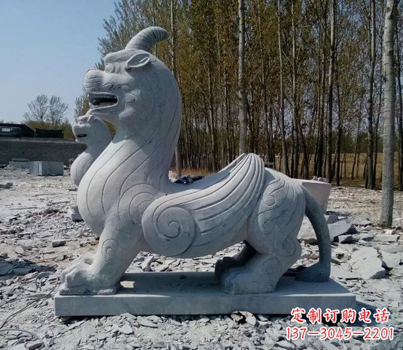 合肥独角兽雕塑,神兽石雕带你穿越回古老神话中