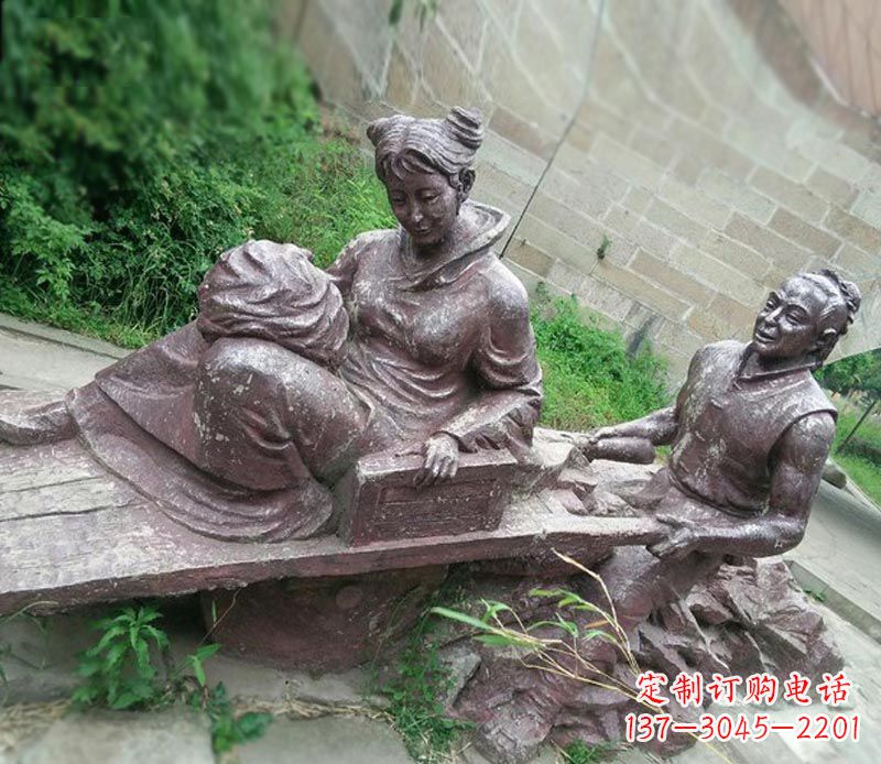 合肥传统风格高雅的独轮车铜雕