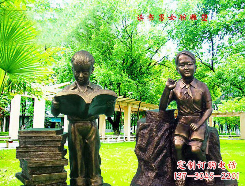 合肥女孩校园铜雕 ——表达着青春洋溢的美好时光