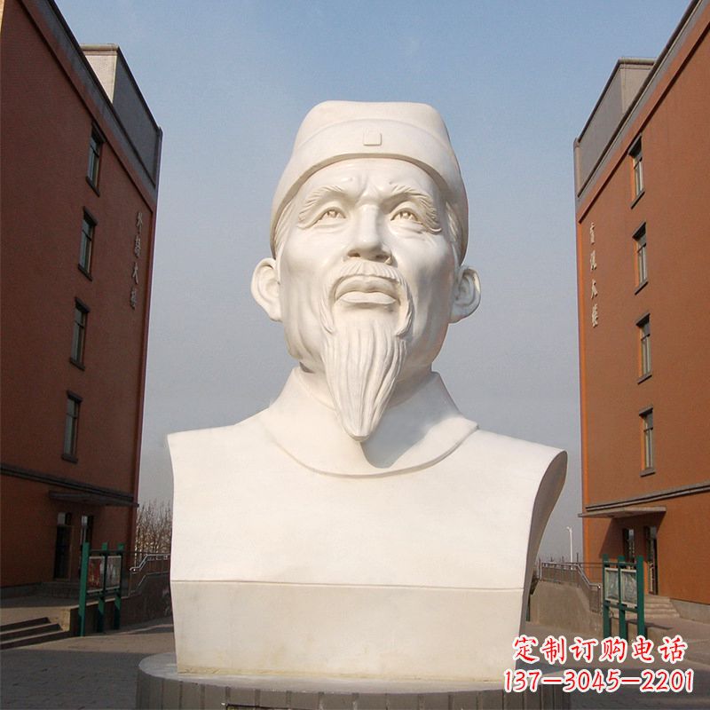 合肥杜甫石雕像-学校校园历史名人唐代著名诗人头像