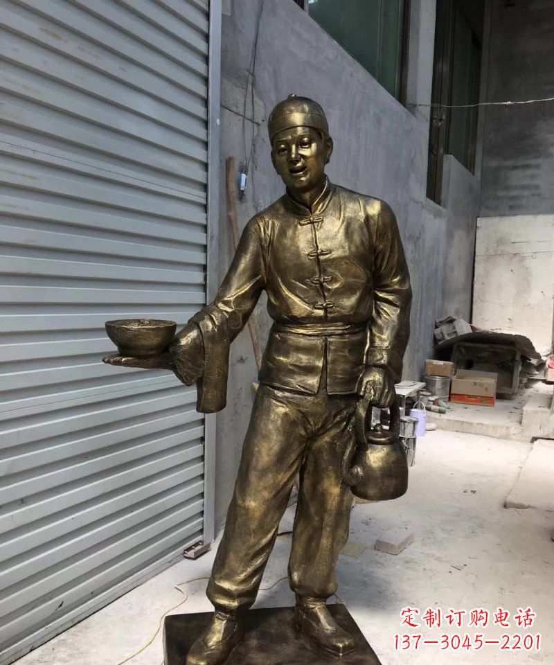 合肥铜雕店小二,象征忠诚勤劳的精神