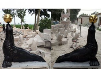 合肥大理石海豹雕塑