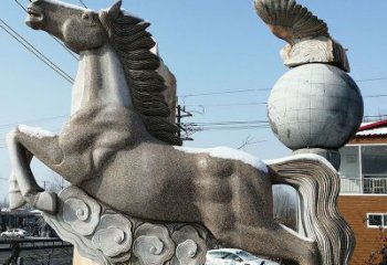 合肥大理石马踏祥云石雕