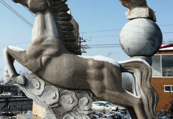 合肥大理石马踏祥云雕塑