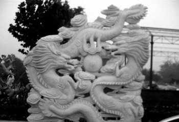 合肥精美大理石双龙雕塑