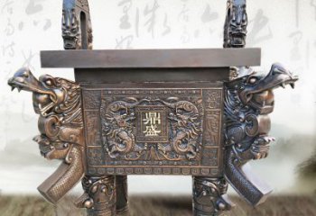 合肥典雅双龙四龙铜鼎雕塑