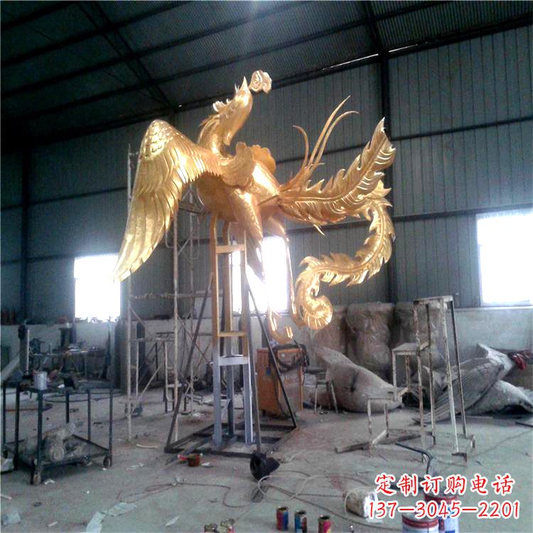 合肥锻铜精美凤凰雕塑