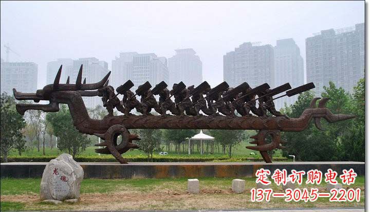 合肥锻铜赛龙舟雕塑