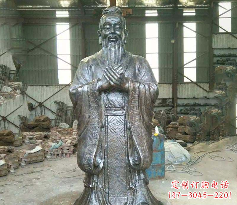 合肥锻铜校园老子人物雕塑,铸就永恒的追求