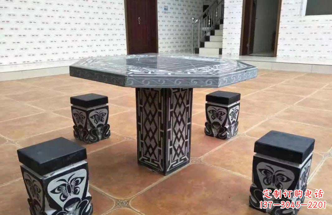 合肥多边形雕刻仿古石桌凳