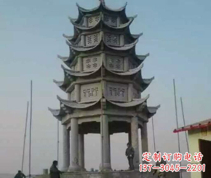 合肥精美绝伦的多层凉亭石雕