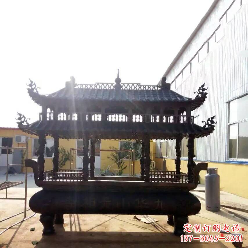 合肥欣赏传统文化的多层铜香炉雕塑